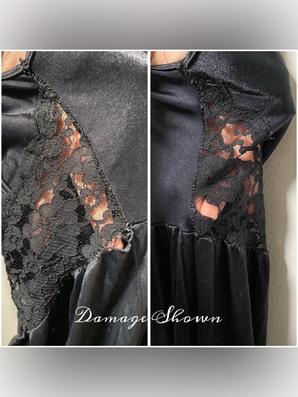 GORGEOUS Vintage 80s/90s Elegant Sheer Goth Whimsygoth Lace Maxi Lingerie Dress - Picture 8 of 8
